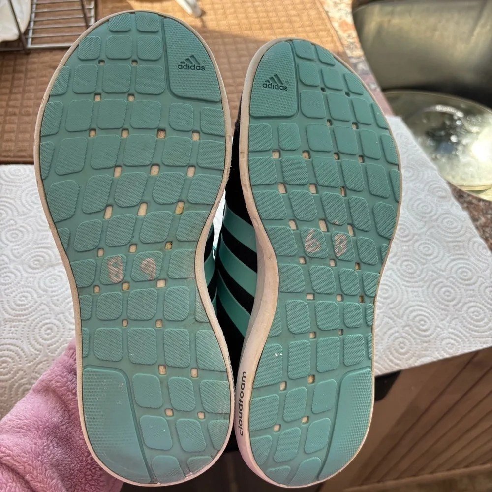 Adidas Element Refresh Black and Turquoise Sneakers SZ 7 Worn 1X